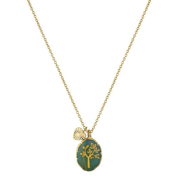 NIB Love This Life® Family Tree Amazonite & Heart Charm Necklace - Picture 3 of 10